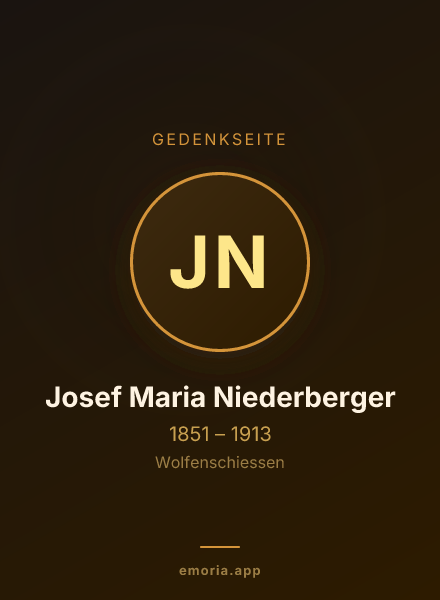 Gedenkportrait von Josef Maria Niederberger