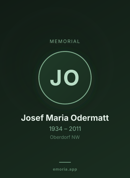 Memorial portrait of Josef Maria Odermatt