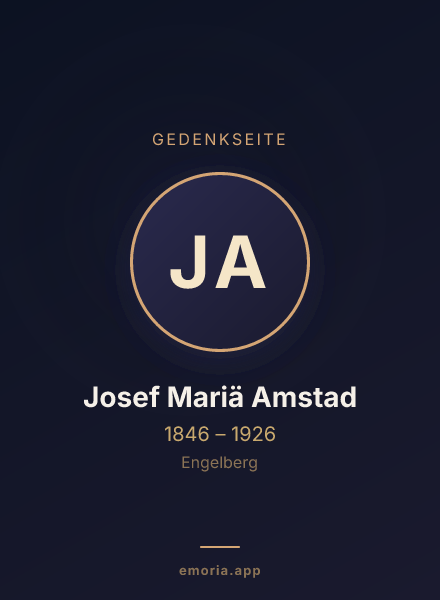Gedenkportrait von Josef Mariä Amstad