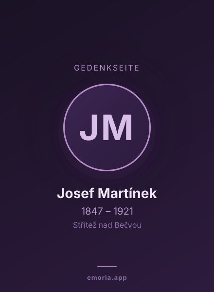 Gedenkportrait von Josef Martínek