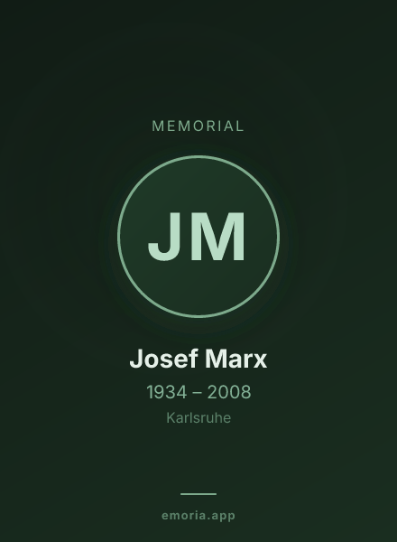 Memorial portrait of Josef Marx