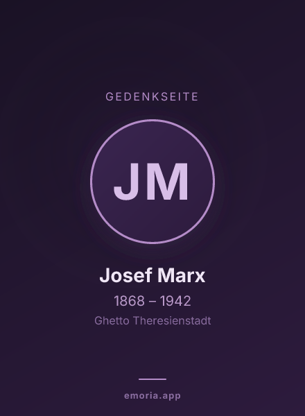 Gedenkportrait von Josef Marx