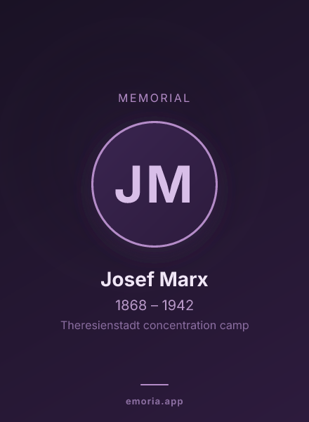 Memorial portrait of Josef Marx