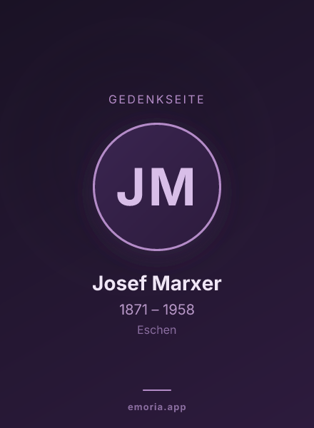 Gedenkportrait von Josef Marxer
