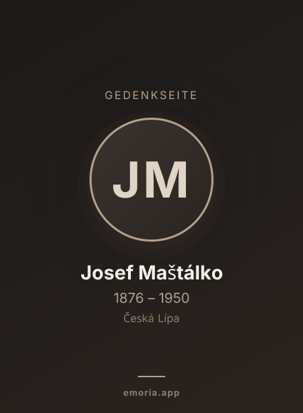 Gedenkportrait von Josef Maštálko