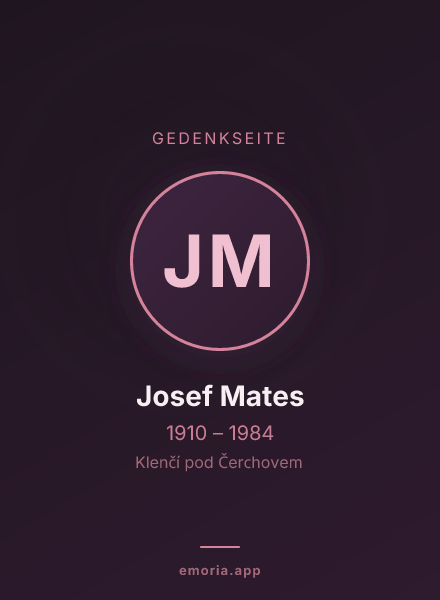 Gedenkportrait von Josef Mates