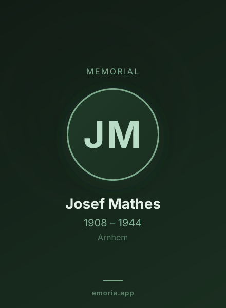 Memorial portrait of Josef Mathes