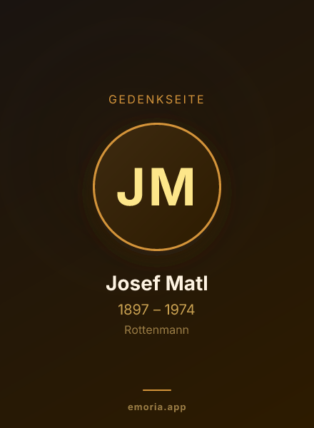Gedenkportrait von Josef Matl