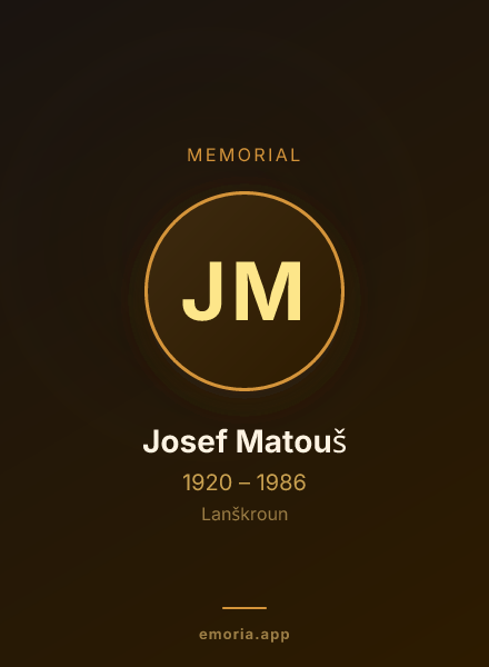 Memorial portrait of Josef Matouš