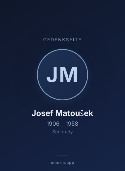 Gedenkportrait von Josef Matoušek