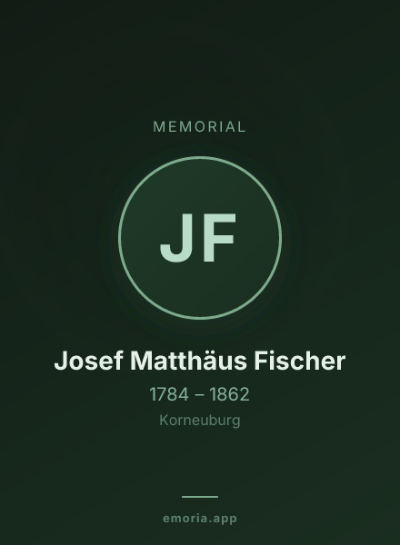 Memorial portrait of Josef Matthäus Fischer