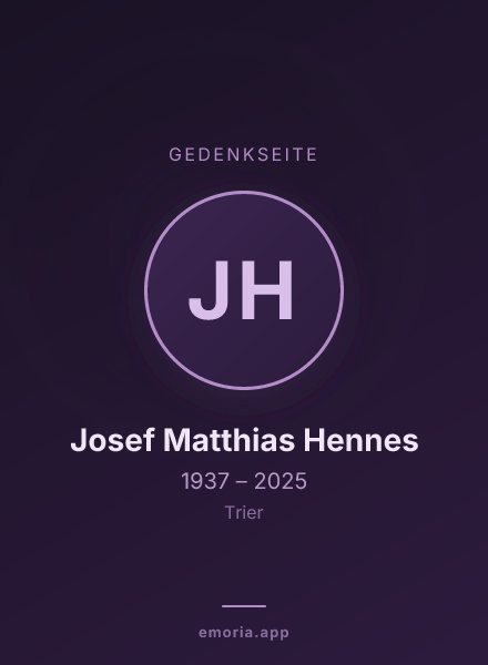 Gedenkportrait von Josef Matthias Hennes