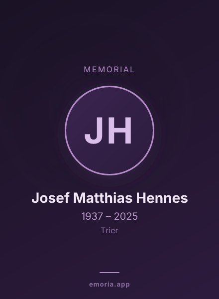 Memorial portrait of Josef Matthias Hennes