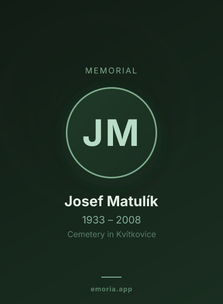 Memorial portrait of Josef Matulík