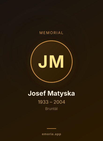 Memorial portrait of Josef Matyska