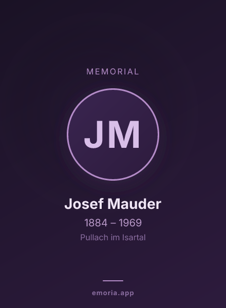 Memorial portrait of Josef Mauder