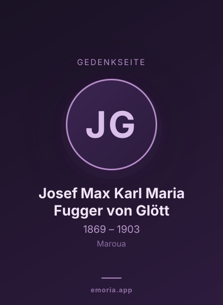 Gedenkportrait von Josef Max Karl Maria Fugger von Glött
