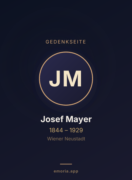 Gedenkportrait von Josef Mayer
