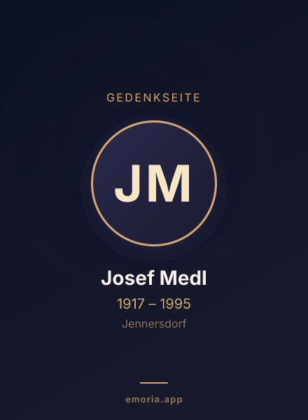 Gedenkportrait von Josef Medl
