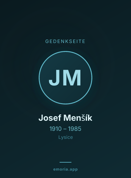 Gedenkportrait von Josef Menšík