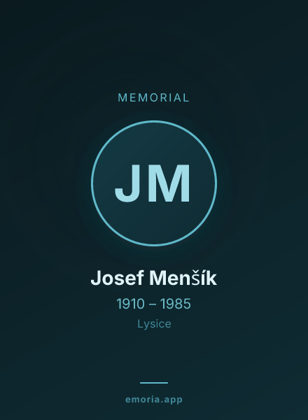 Memorial portrait of Josef Menšík