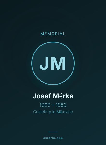 Memorial portrait of Josef Měrka