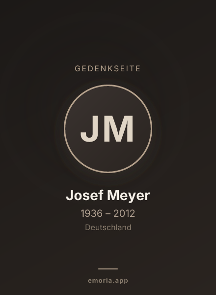 Gedenkportrait von Josef Meyer