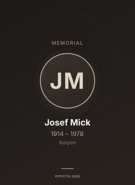 Memorial portrait of Josef Mick