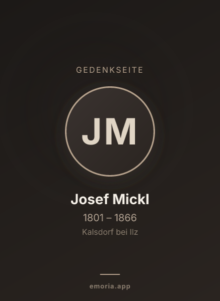 Gedenkportrait von Josef Mickl