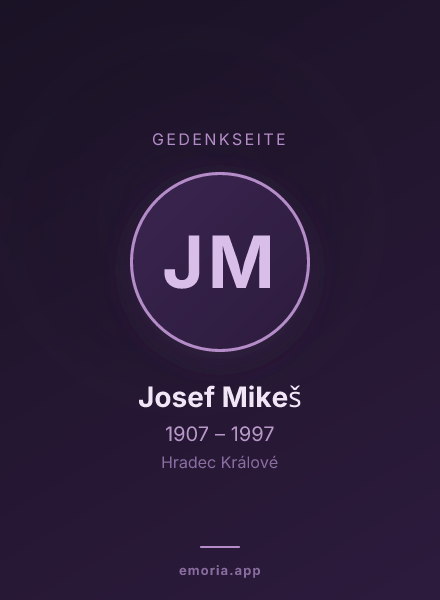 Gedenkportrait von Josef Mikeš