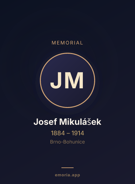 Memorial portrait of Josef Mikulášek