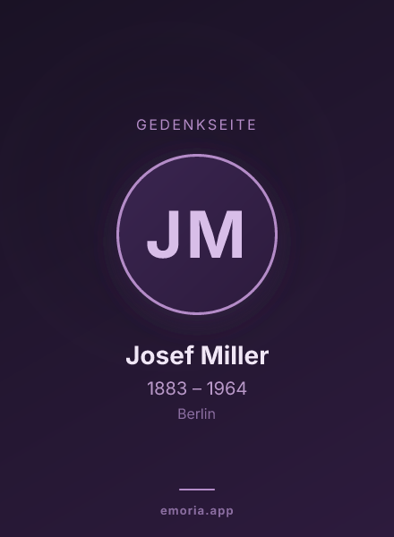 Gedenkportrait von Josef Miller