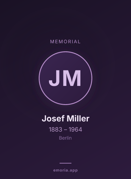 Memorial portrait of Josef Miller