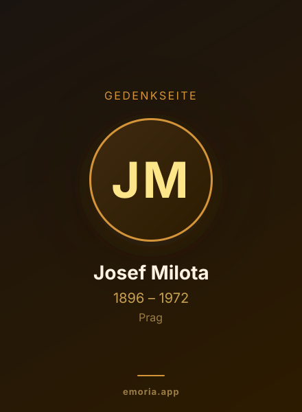 Gedenkportrait von Josef Milota