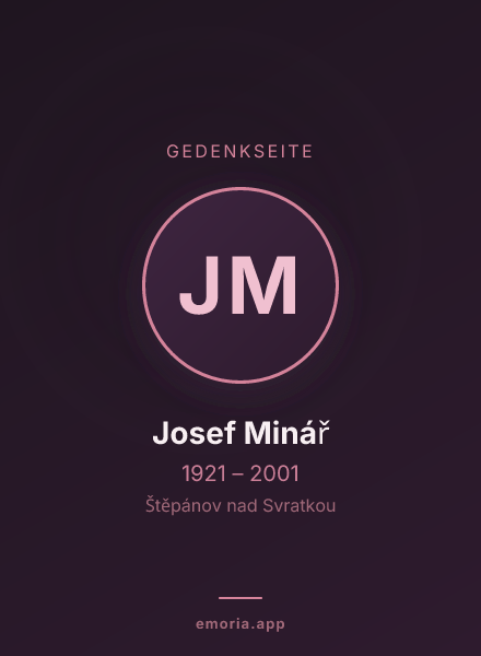 Gedenkportrait von Josef Minář