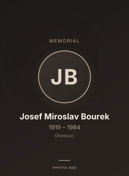Memorial portrait of Josef Miroslav Bourek
