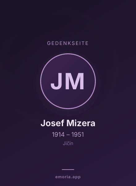 Gedenkportrait von Josef Mizera