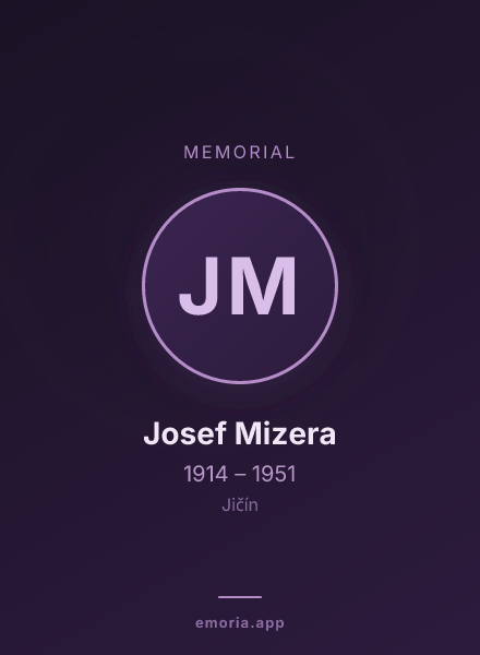 Memorial portrait of Josef Mizera