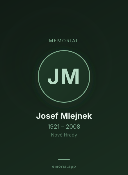 Memorial portrait of Josef Mlejnek