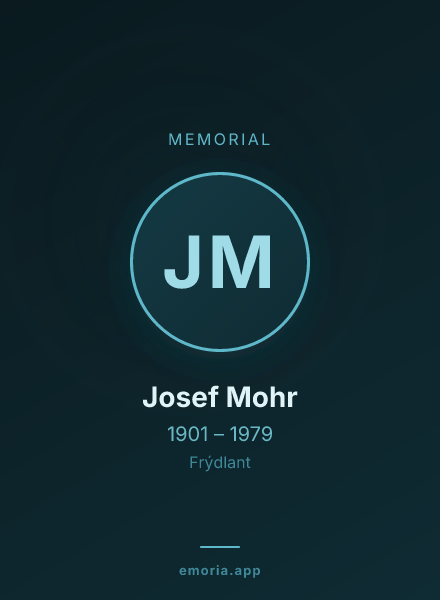 Memorial portrait of Josef Mohr