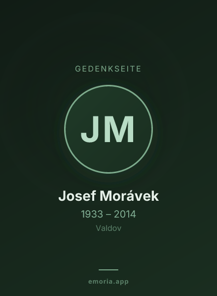 Gedenkportrait von Josef Morávek