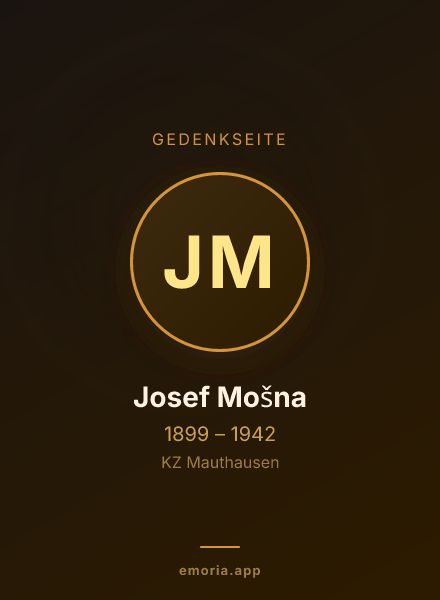 Gedenkportrait von Josef Mošna