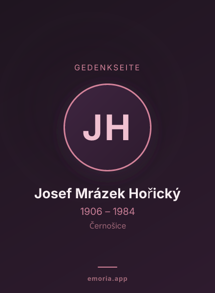 Gedenkportrait von Josef Mrázek Hořický