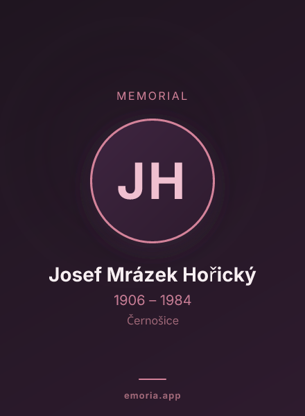 Memorial portrait of Josef Mrázek Hořický