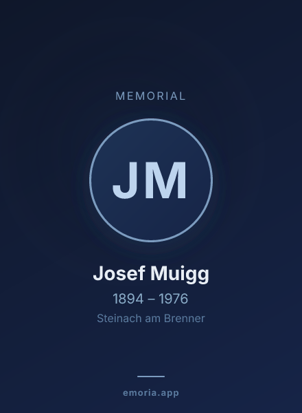 Memorial portrait of Josef Muigg