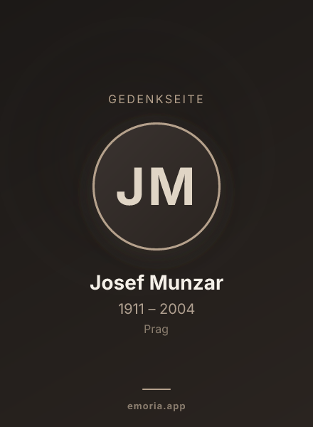 Gedenkportrait von Josef Munzar