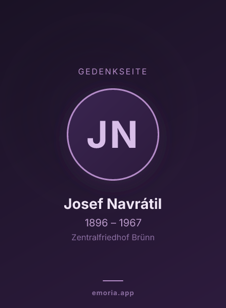 Gedenkportrait von Josef Navrátil