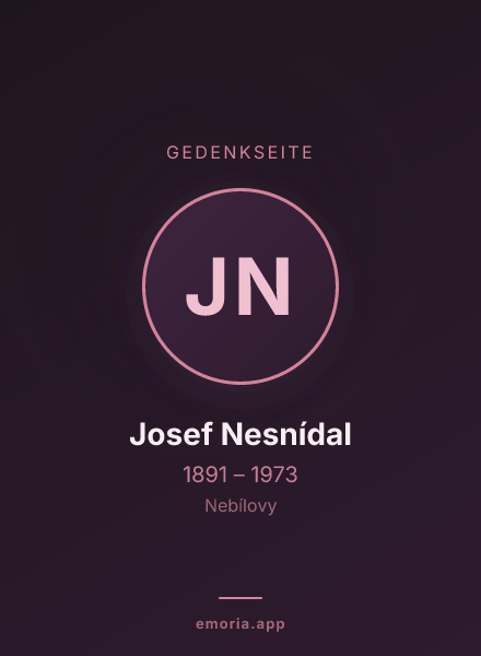 Gedenkportrait von Josef Nesnídal