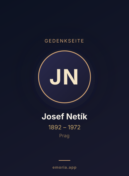 Gedenkportrait von Josef Netík
