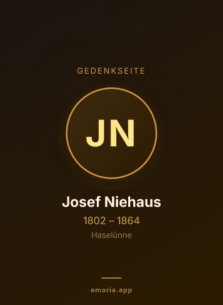 Gedenkportrait von Josef Niehaus